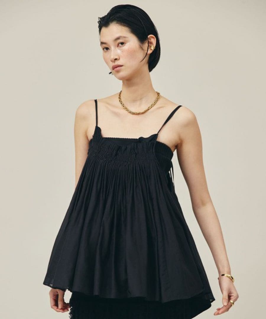 curensology コットンシルクギャザーキャミソール