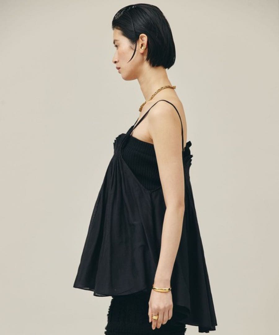 curensology コットンシルクギャザーキャミソール