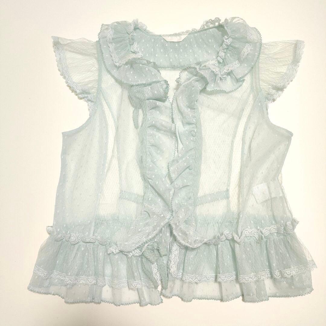 【極美品】PINK HOUSE 25年 ポルカドットチュールベスト