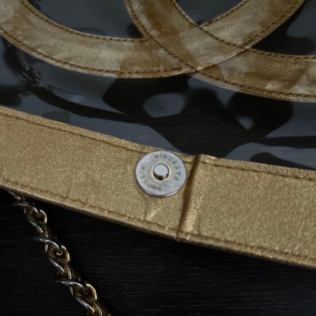 CHANEL GOLD CCロゴ クリアバッグ
