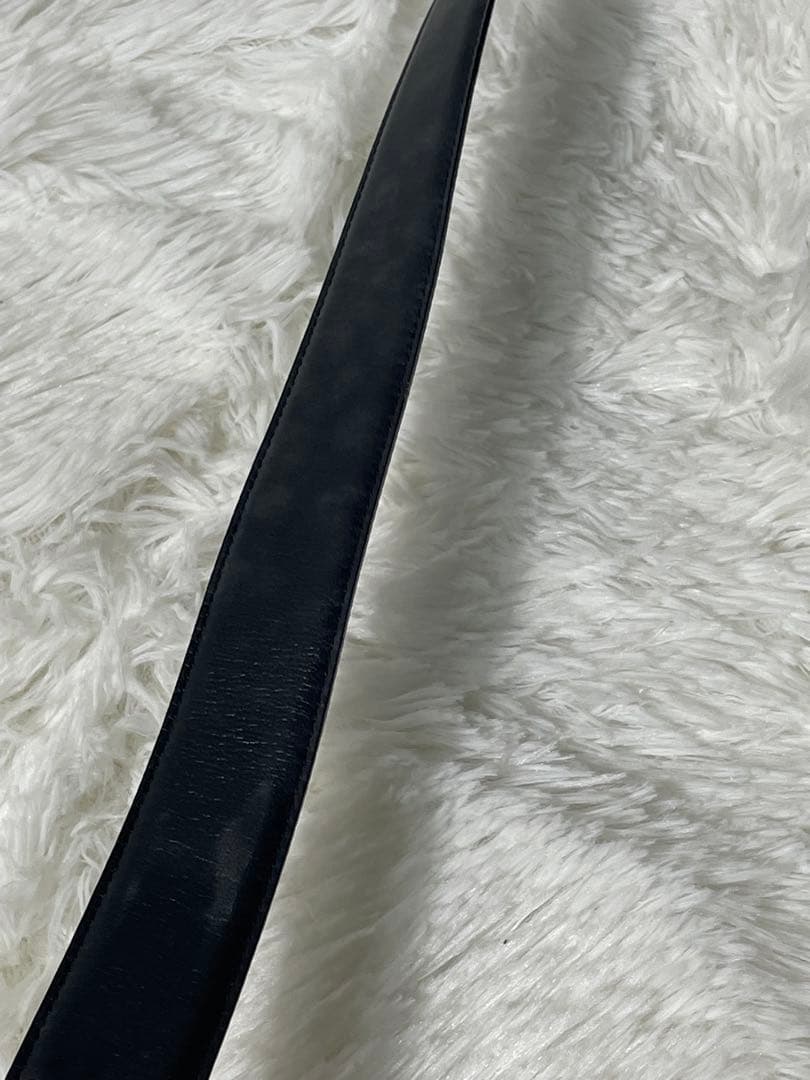 CELINE セリーヌ トリオンフ 本革　レザーベルト ブラック　イタリア製