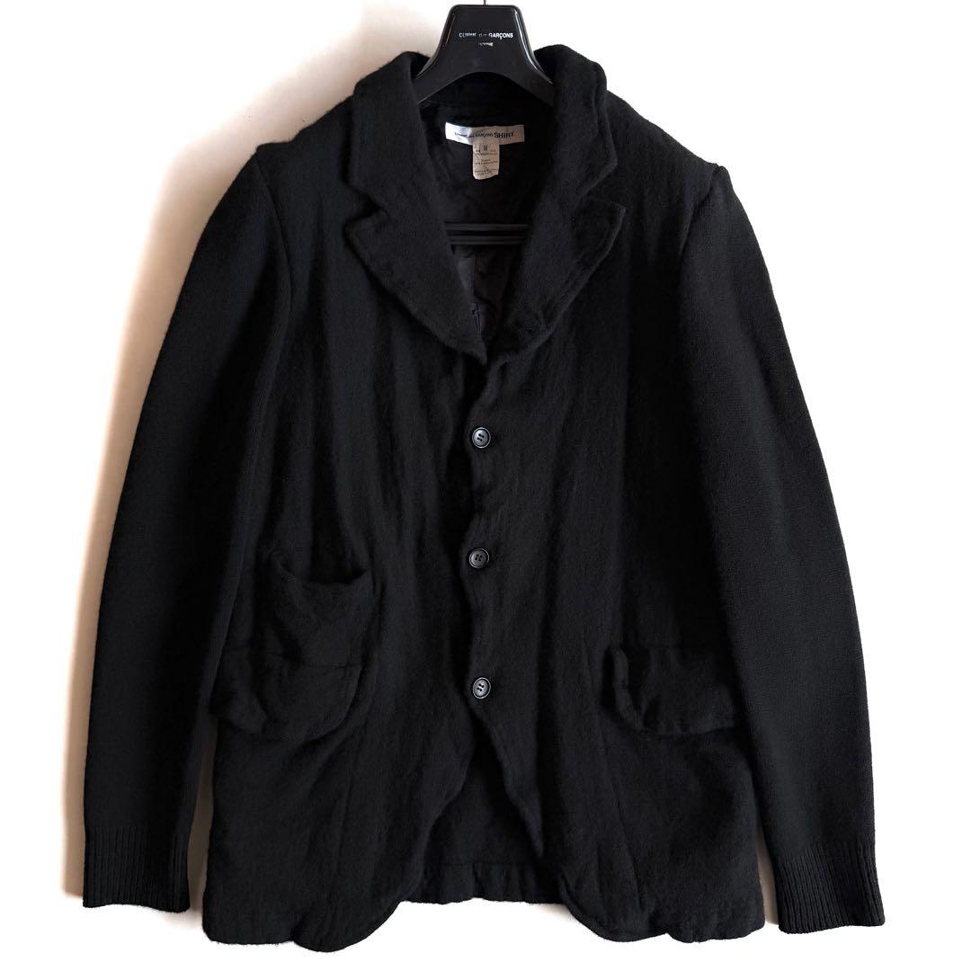 《美品》24aw コムデギャルソン シャツ ウール縮絨 ジャケット ブラック M