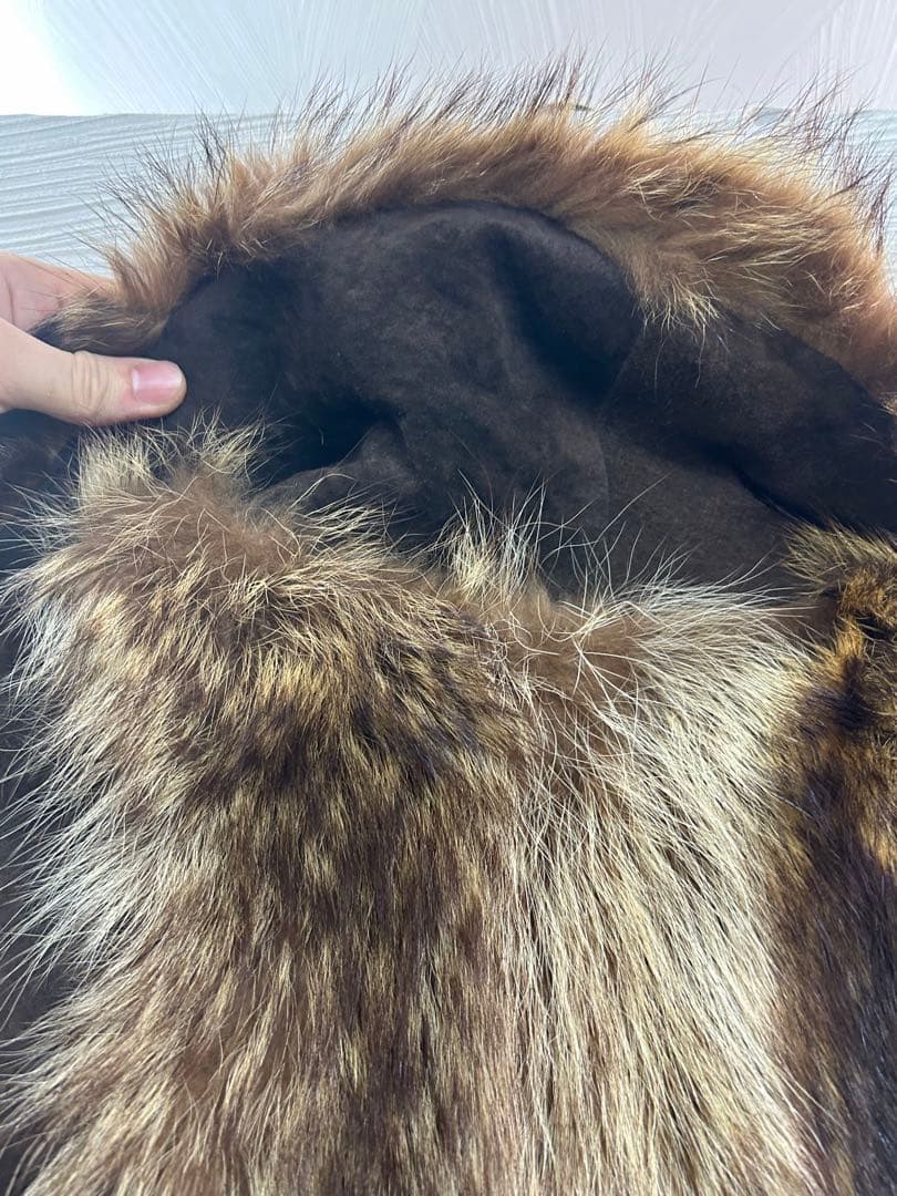 ST-315 Revillon フォックス毛皮ロングコート 全長約110cm