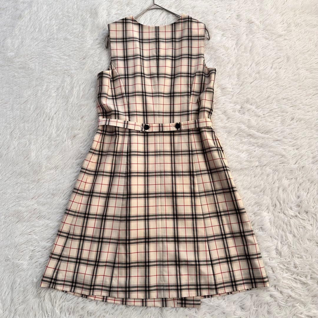 美品 バーバリー ラップワンピース ノバチェック ノースリーブ ベルト 150