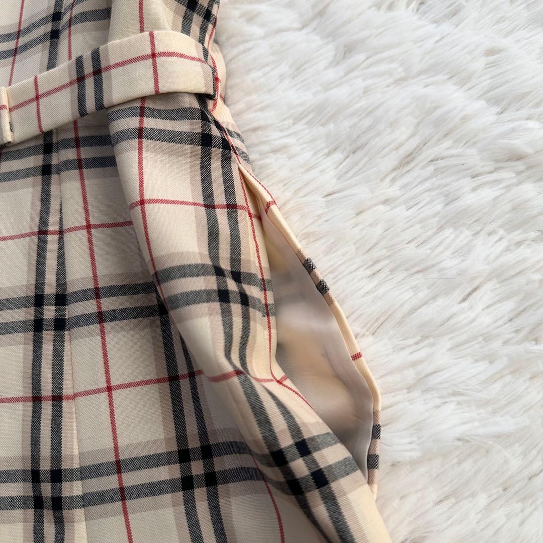 美品 バーバリー ラップワンピース ノバチェック ノースリーブ ベルト 150