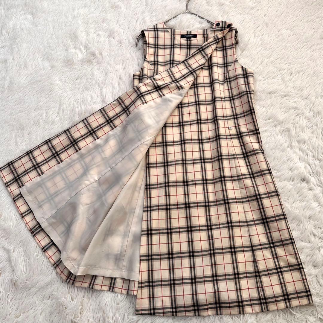 美品 バーバリー ラップワンピース ノバチェック ノースリーブ ベルト 150