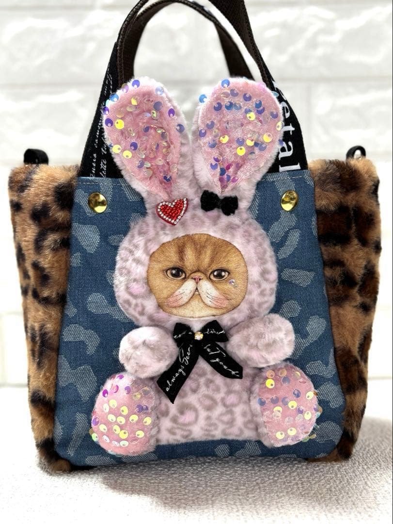 さ*ー様 コヤンイサムチョン　ハンドメイド　ミニファートートバッグ　ヒョウ柄　う