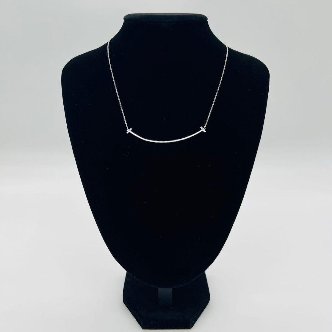 ティファニー 新品磨き　Tスマイル ラージ　シルバー　ネックレス　ゴールド WG