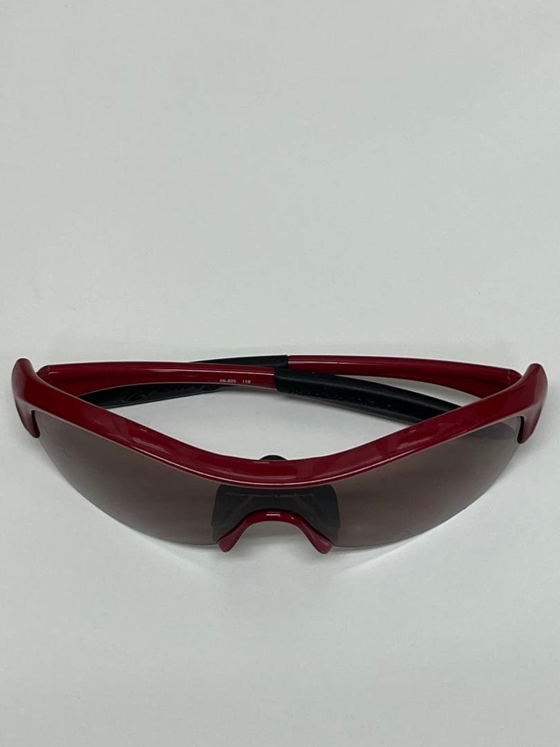 【3回使用程度】 OAKLEYオークリースポーツUVサングラス赤フレーム茶レンズ