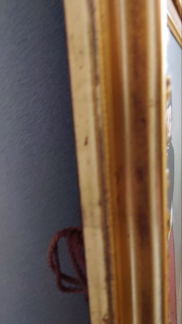 【中古品】マネ「笛を吹く少年」　油彩　複製画額　豪華額装