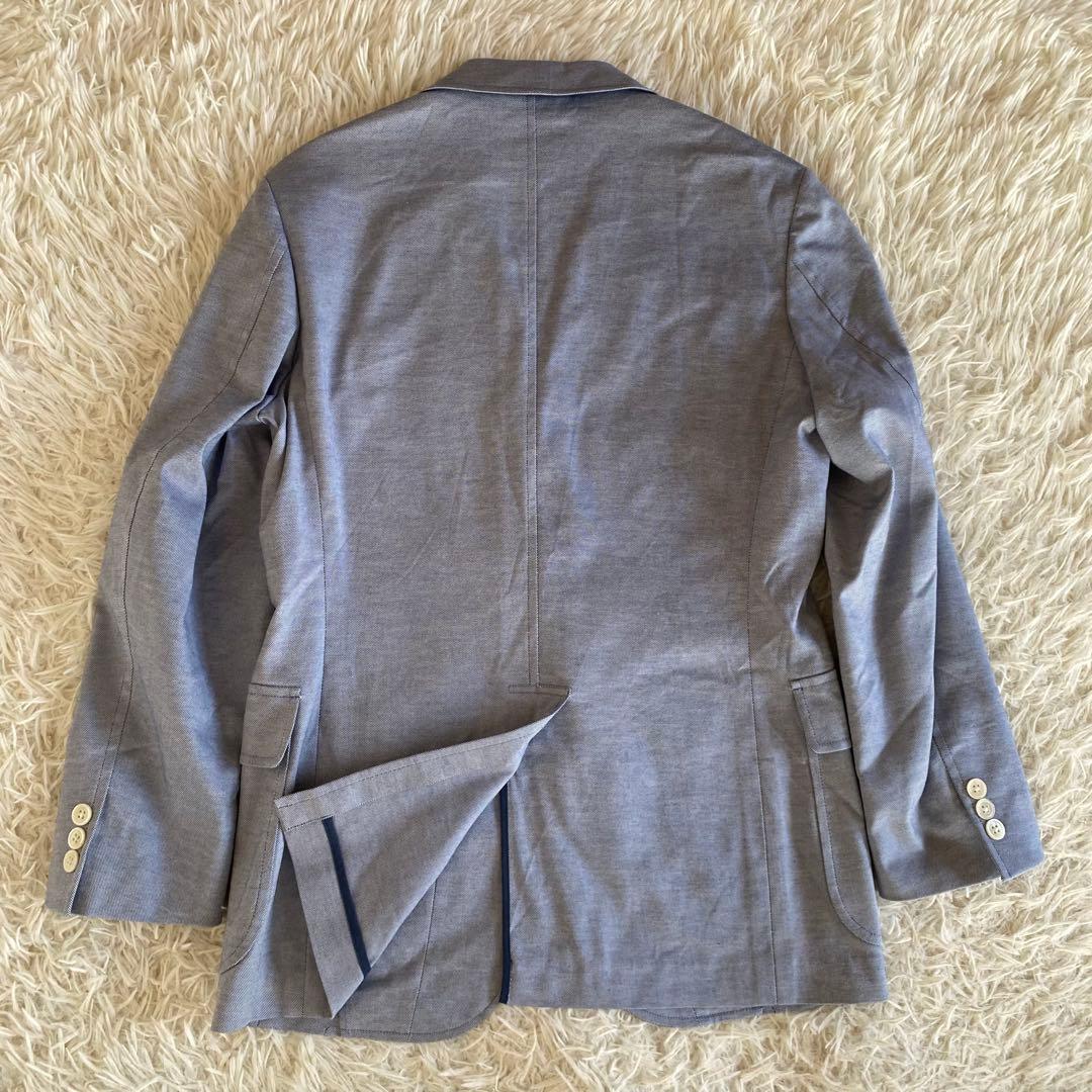 極美品✨ジェイプレス　アンコンジャケット　貝ボタン　水色　M