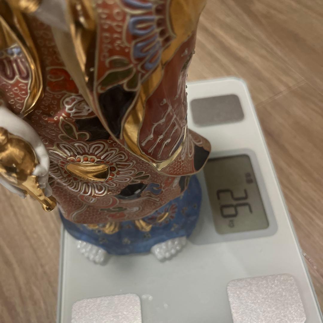 九谷焼　観音菩薩　金彩　美術置物　仏像　お守り