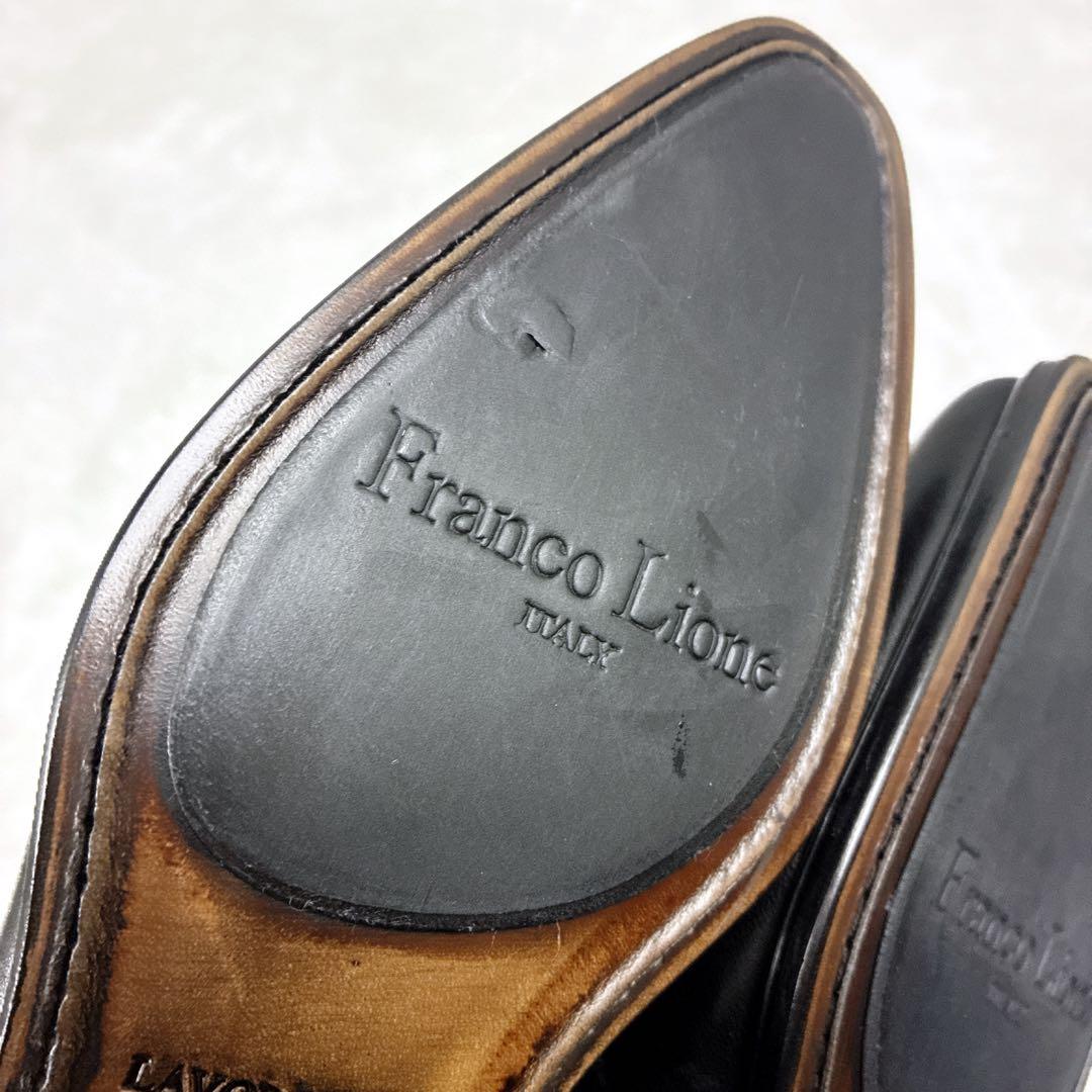 【美品】Franco Lione 伊製 レザー メダリオン　黒 24~24.5