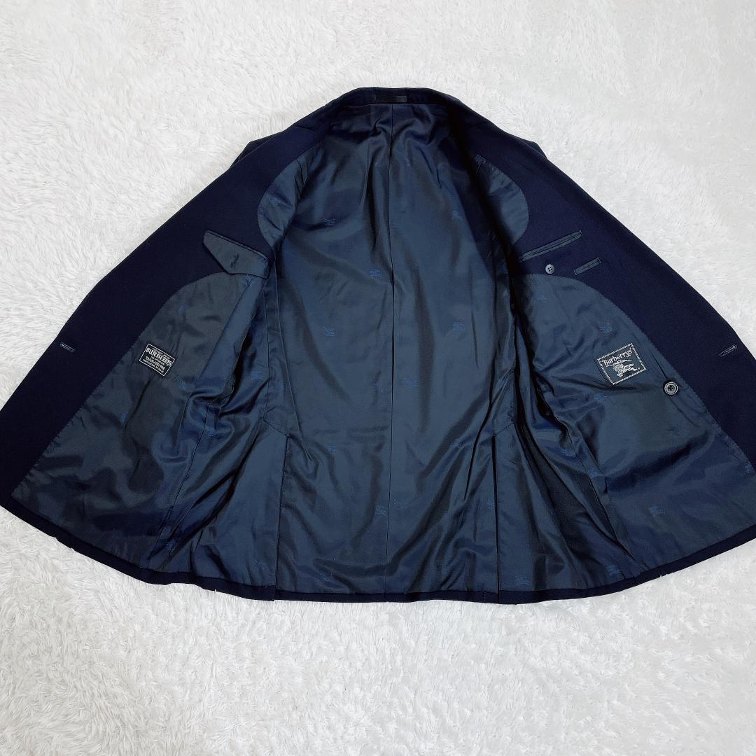 バーバリー 紺ブレ ダブル テーラードジャケット 金ボタン シャドーホース A7