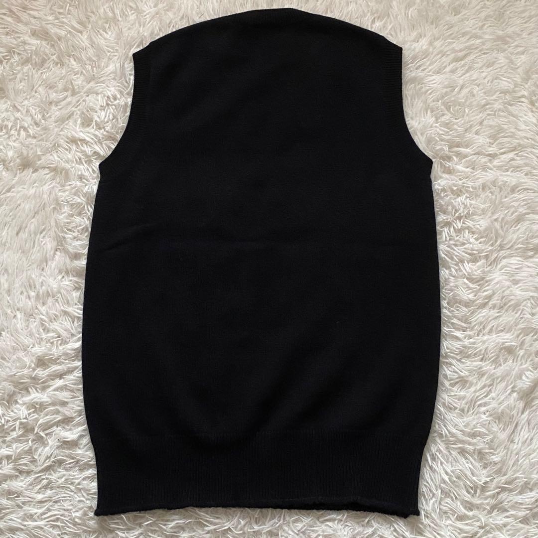 E41 美品 ブラミンク カシミヤ100% ニットベスト ブラック 38 M相当