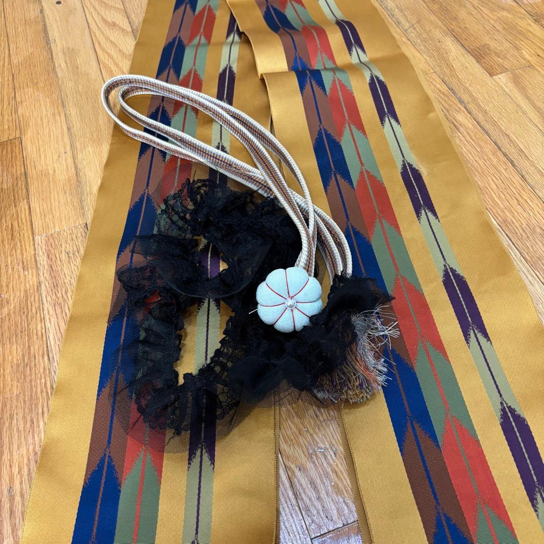 有松鳴海絞り伝統工芸❤️半幅帯レース‼️ハンドメイドお花5点セット‼️