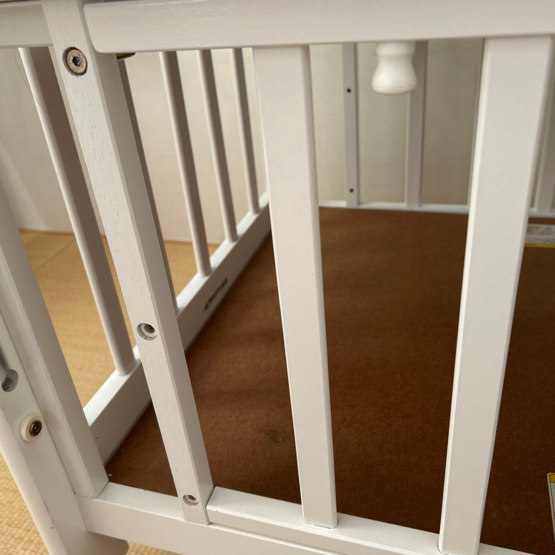 KATOJI木製ホワイトミニベビーベッド　早い者勝ち！送料込　60×90サイズ