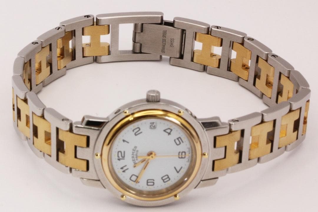 HERMES　CL3.240　エルメス　クリッパー　ケース・保証書付　White