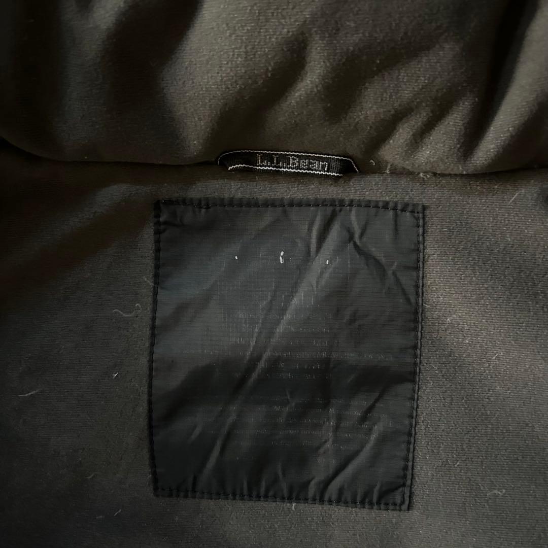 L.L.Beanエルエルビーン中綿ダウンベスト刺繍ロゴドローコード無地古着XL黒