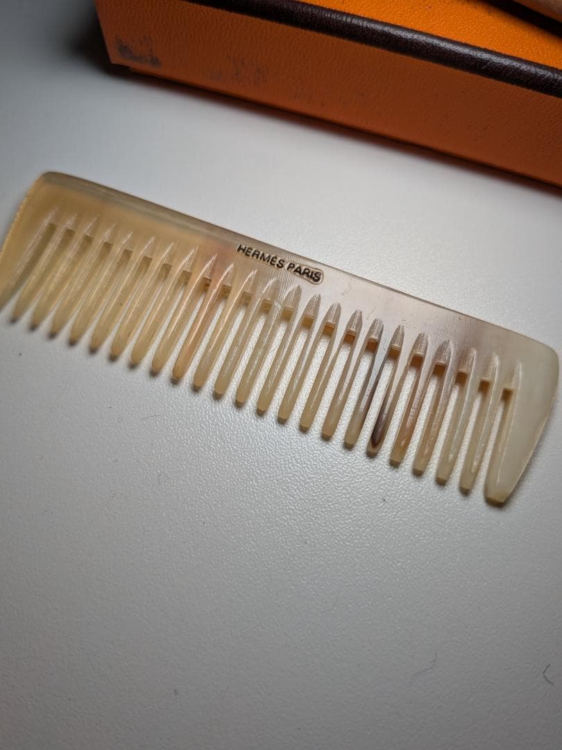 【箱・ケース付】HERMES エルメス バッファローホーン コーム レザーケース