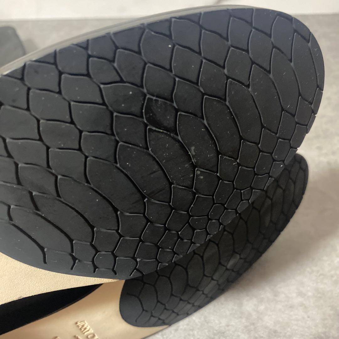 JIMMY CHOO ロングブーツ アーモンドトゥ スエード レザー 38 黒