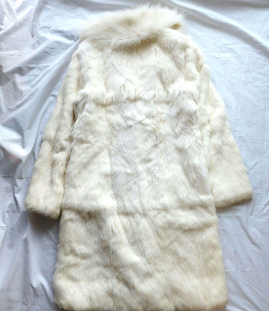 ラビットファー フォックスファー ホワイトファー ロングコート リアル