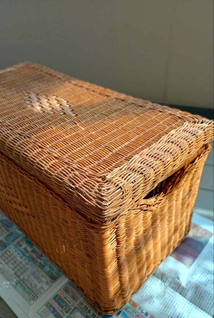 籐　座れる収納　アンティーク