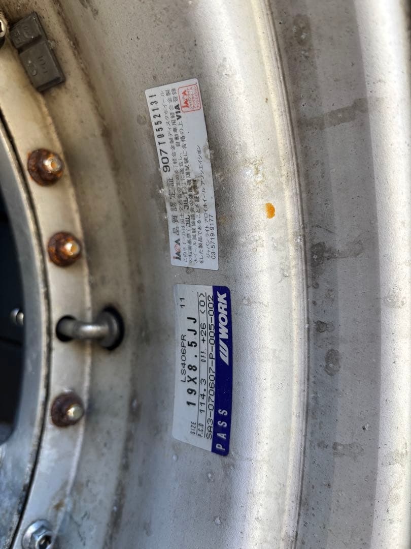 ４本タイヤホイールセット　19インチ　LS ホイール　アルファード　WORK