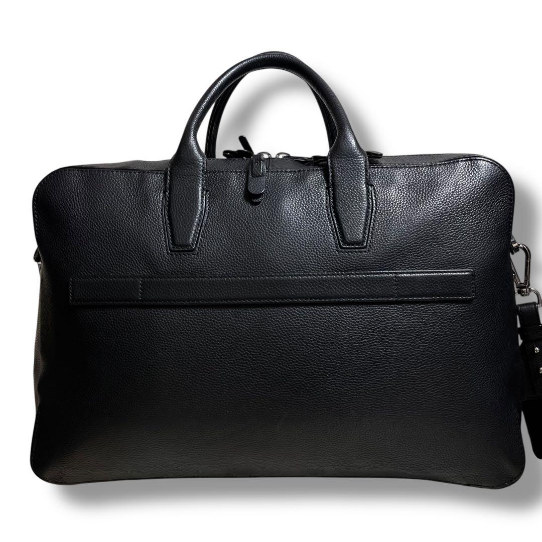 HUGO BOSS グレインレザー 2WAY ブリーフバッグ 2層