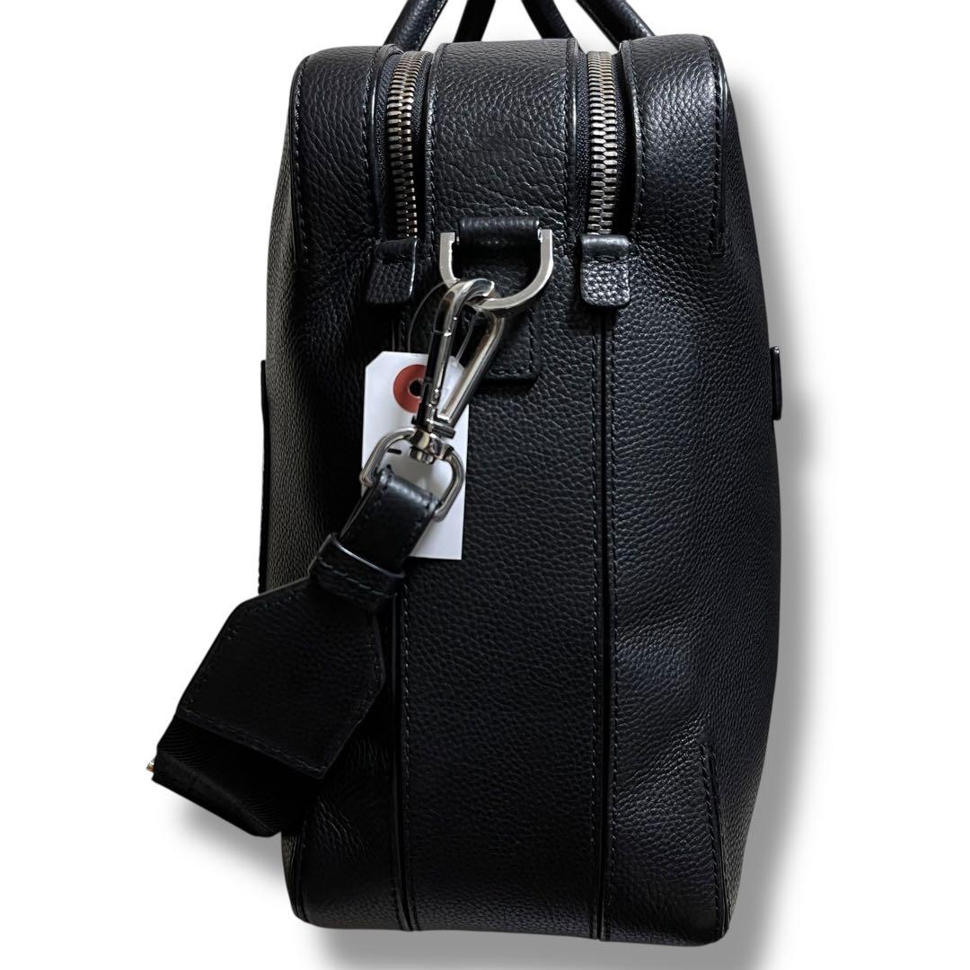 HUGO BOSS グレインレザー 2WAY ブリーフバッグ 2層