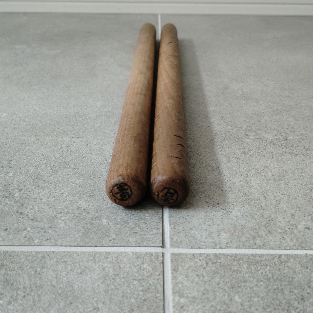 和太鼓 長胴 一尺 φ30cm 木製皮張 鉄製取手4箇所 撥 台付セット