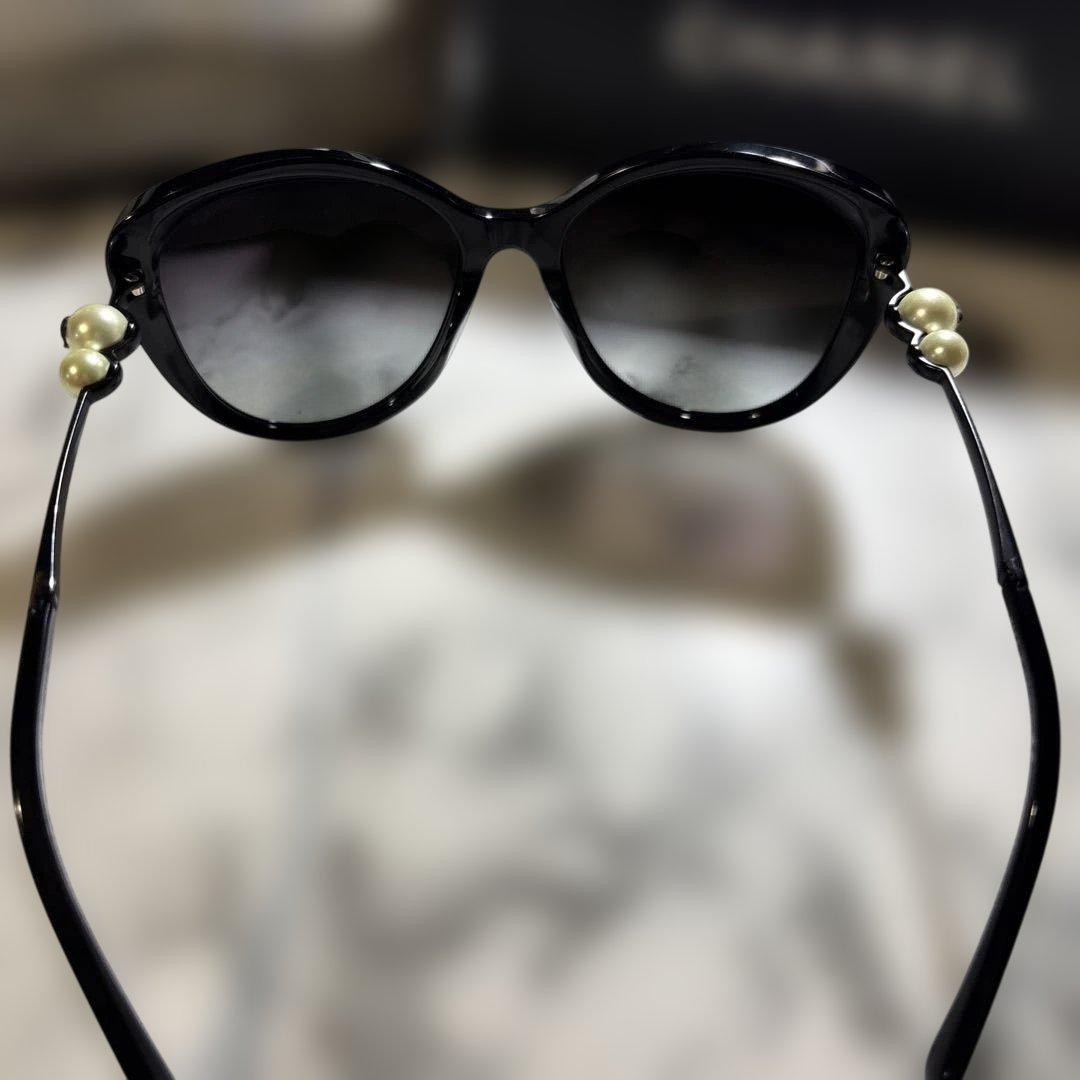 【外箱 ケースつき】CHANEL サングラス パールサングラス ブラック
