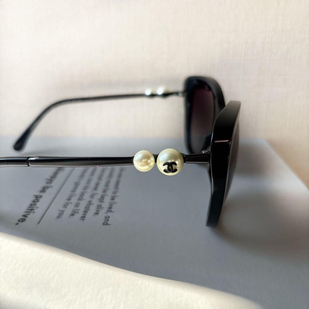 【外箱 ケースつき】CHANEL サングラス パールサングラス ブラック