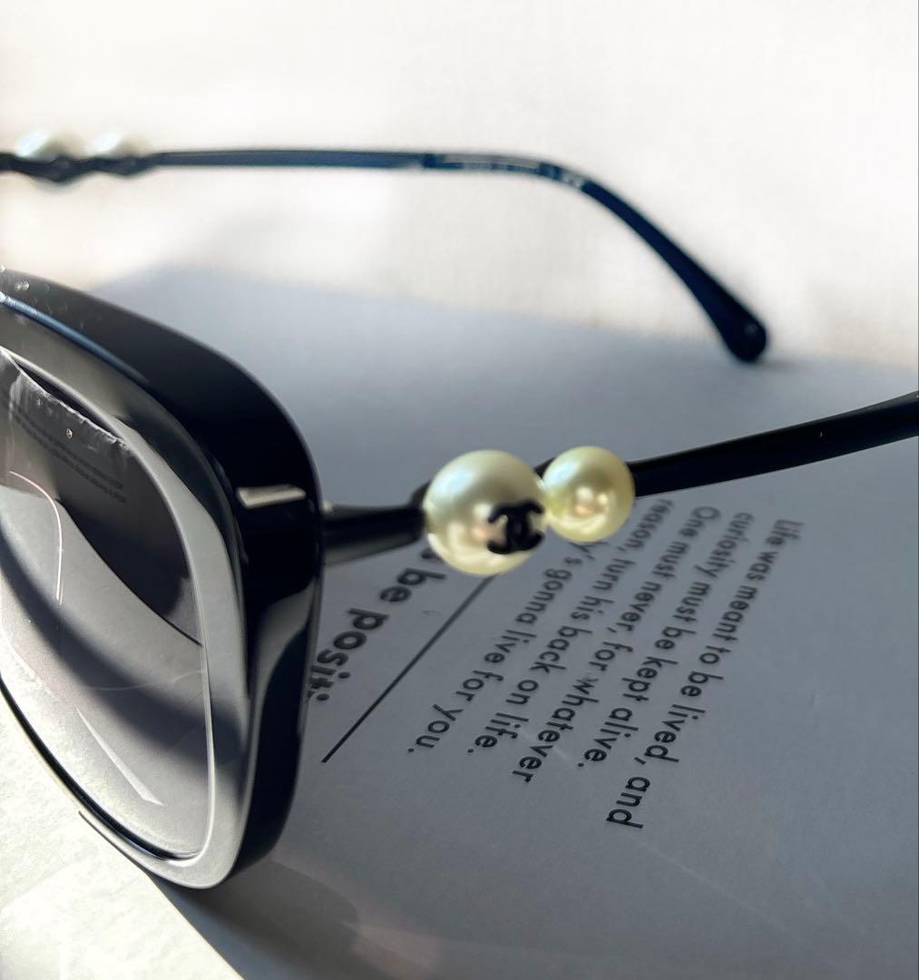 【外箱 ケースつき】CHANEL サングラス パールサングラス ブラック