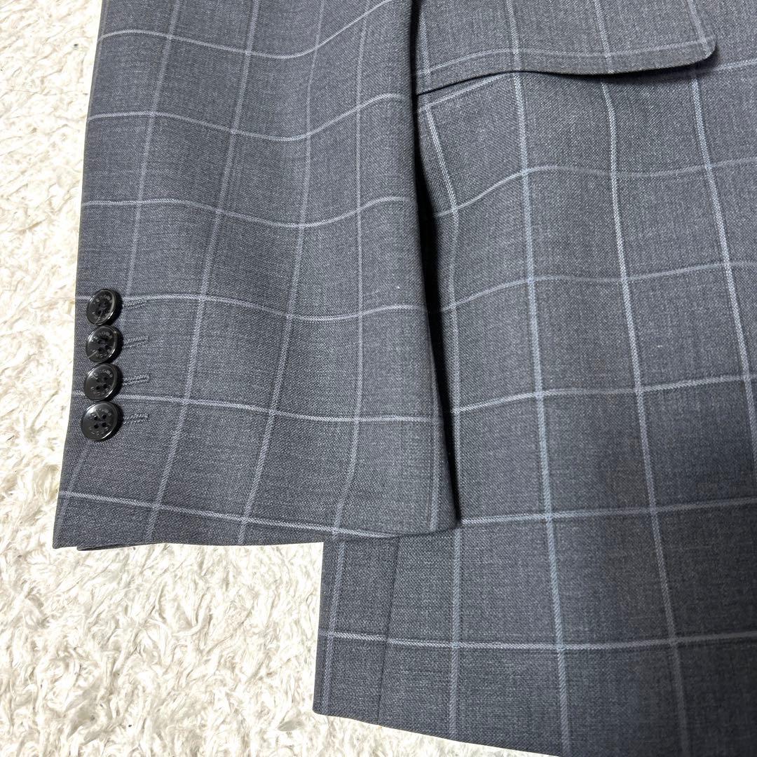 【極美品】renoma HOMME セットアップスーツ グレーチェック XL