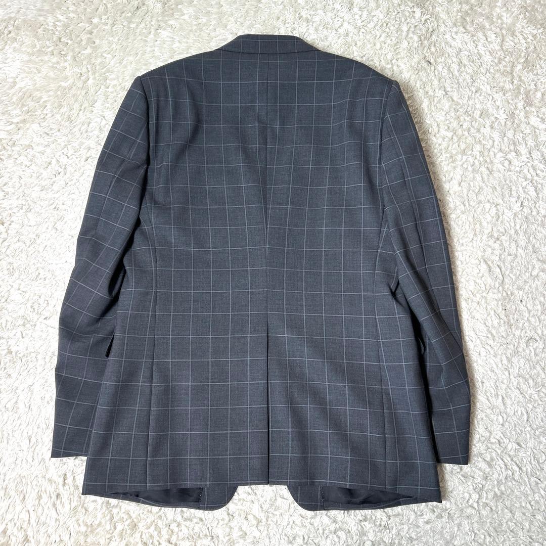 【極美品】renoma HOMME セットアップスーツ グレーチェック XL