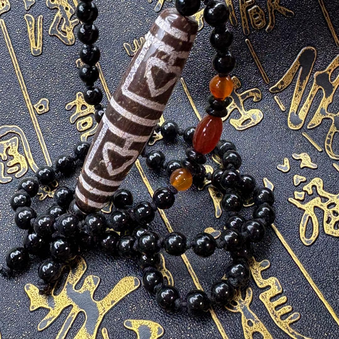 地門菩提天珠 紅朱砂 ネックレス