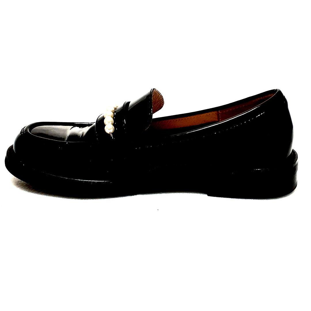 専用限定⭐STACCATO✫パール☆ビジュー 本革 エナメル ローファー 23