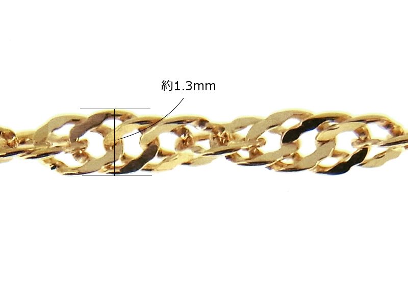 ☆アオハル☆　k18ネックレス　スクリューチェーン　1.3㎜幅