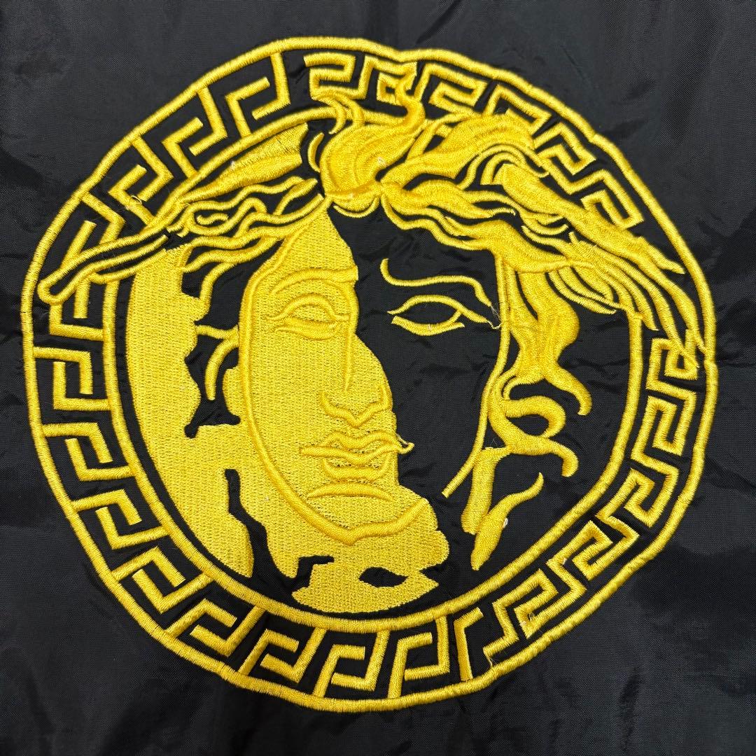 A.VERSACE ナイロンジャケット コーチジャケット メデューサ刺繍 黒XL