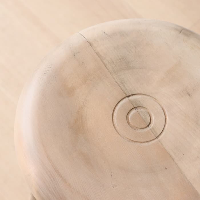 Aアンティーク 木製 無塗装 無垢材 丸スツール 古家具 ブナ タモ