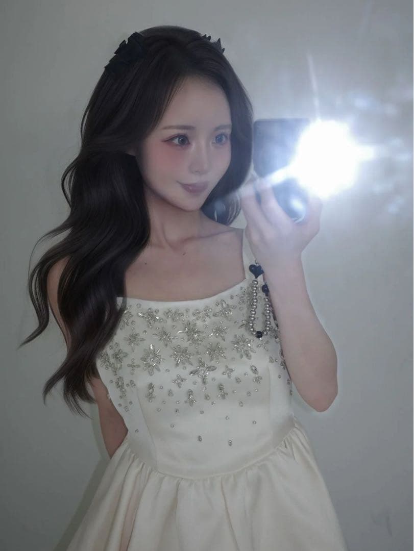 新品タグ付き ブラック ダーリッチ ジュエリーフレアチュニック 黒 フリー F