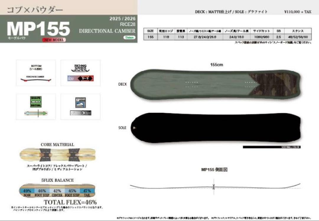 【のぼん】25-26モデル RICE28 MP155