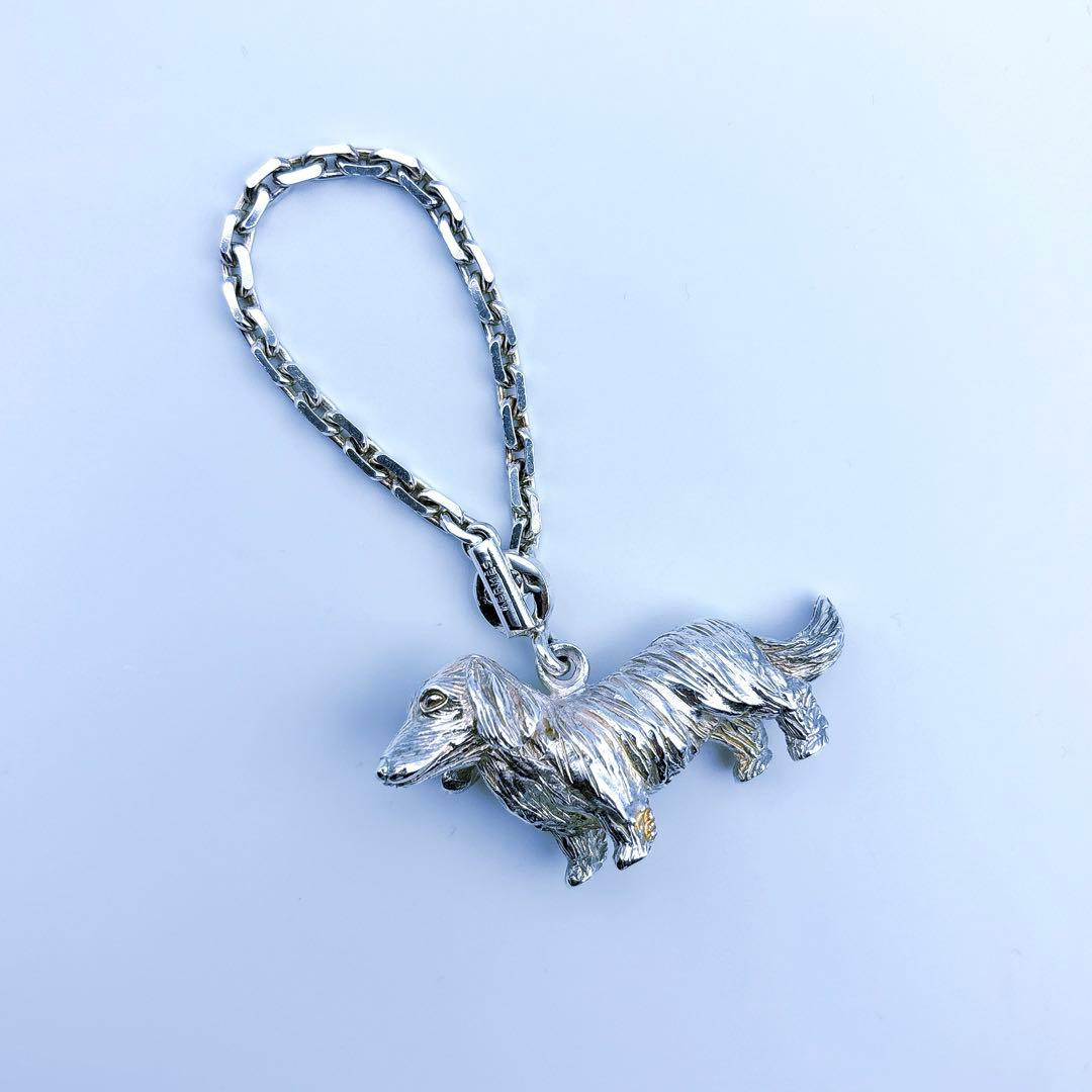 【希少】エルメス キーチェーン ドッグ キーホルダー ダックスフンド チャーム