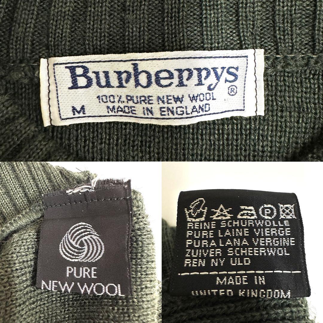 Burberrys バーバリーズ エルボーパッチ ウールニット M 英国製