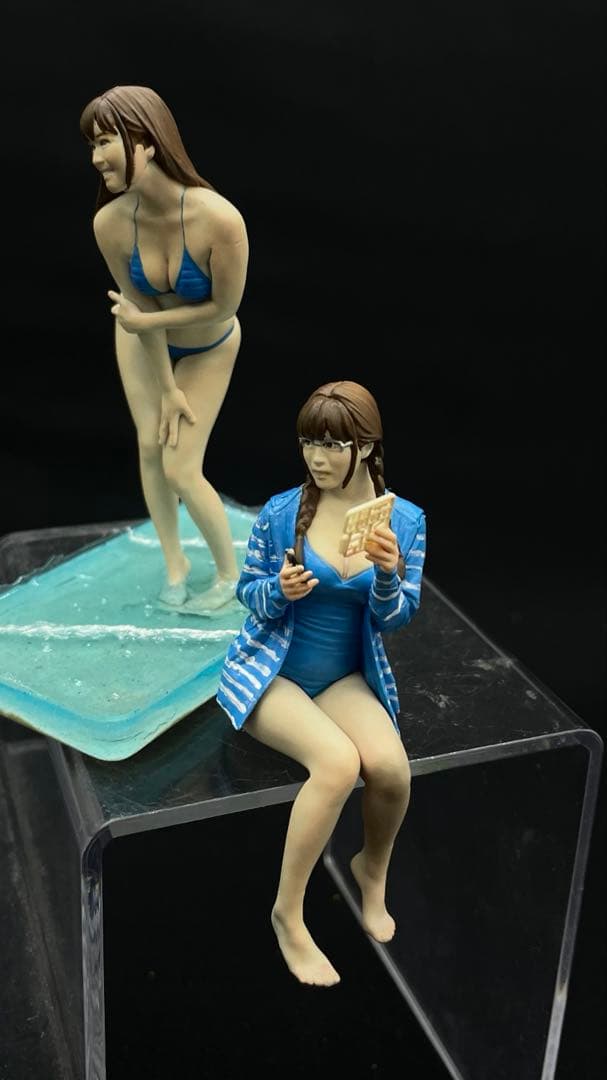 海辺ジオラマ台　プラマックス　東雲うみ　プラモデル　完成品　2体セット