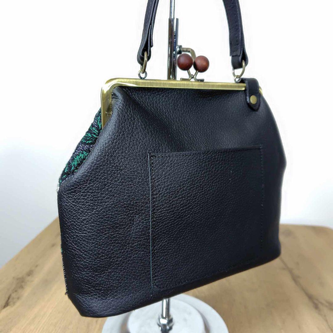 【専用】ミナペルホネン/rosyロージィーネイビー/木玉がま口ショルダー本