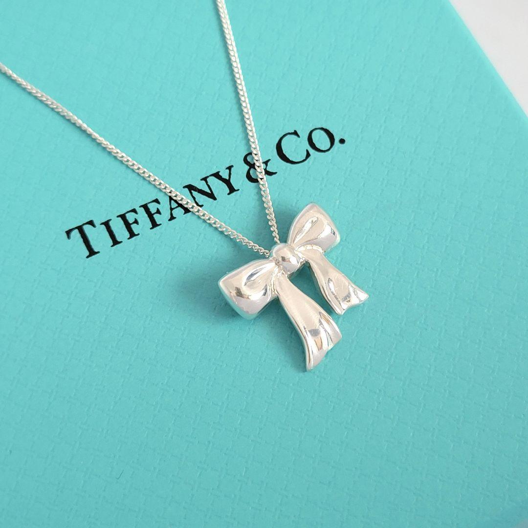 極美品✨️ ティファニー リボン ネックレス 廃盤品 シルバー ペンダント