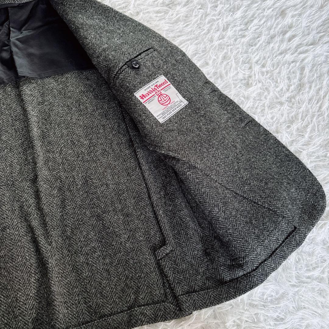 【マーガレットハウエル】ハリスツイード ヘリンボーン ジャケット M グレー
