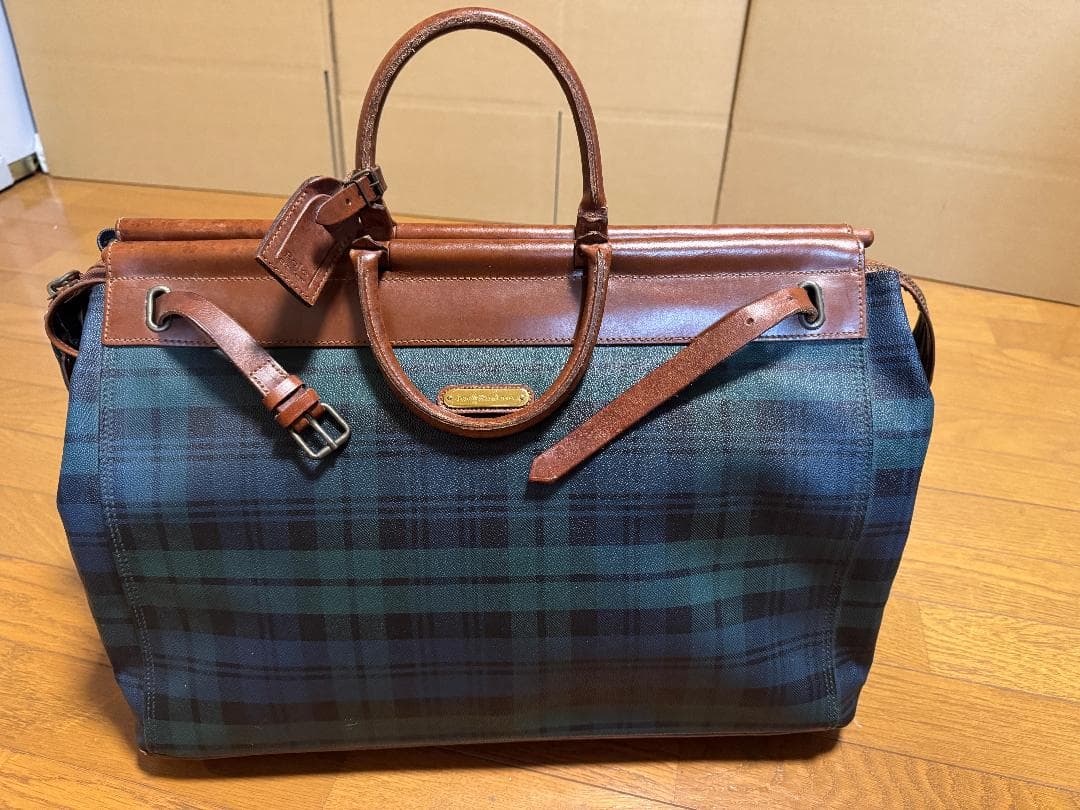 【美品 ラルフローレン ブラックウォッチ ボストンバック】